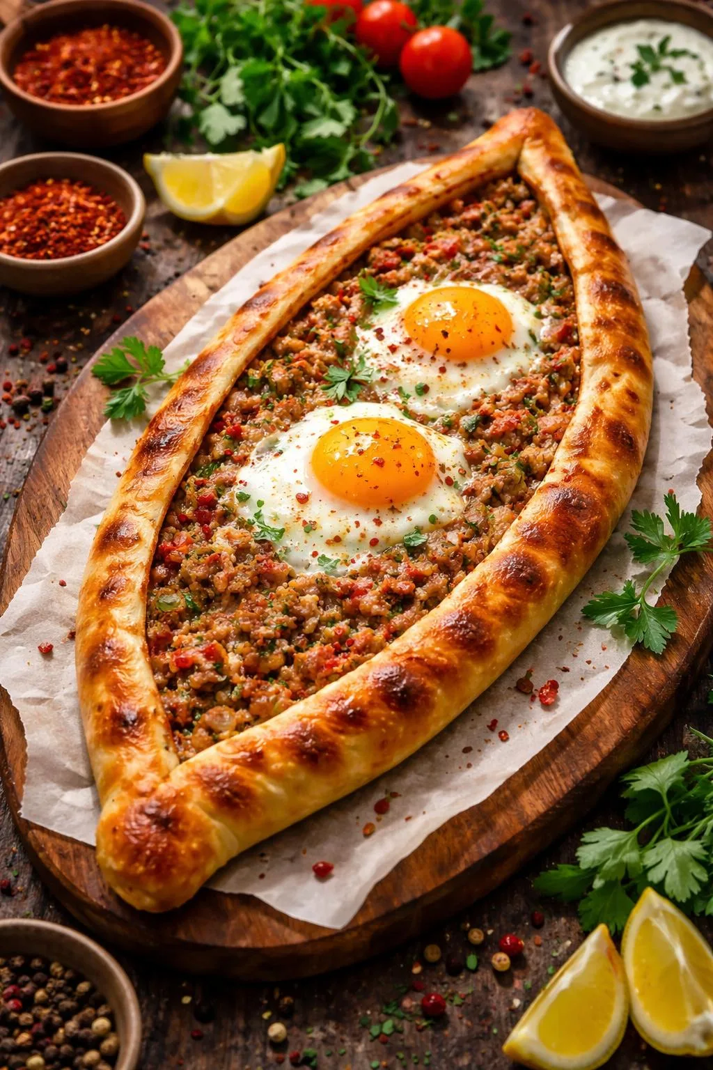 Kıymalı Yumurtalı Pide