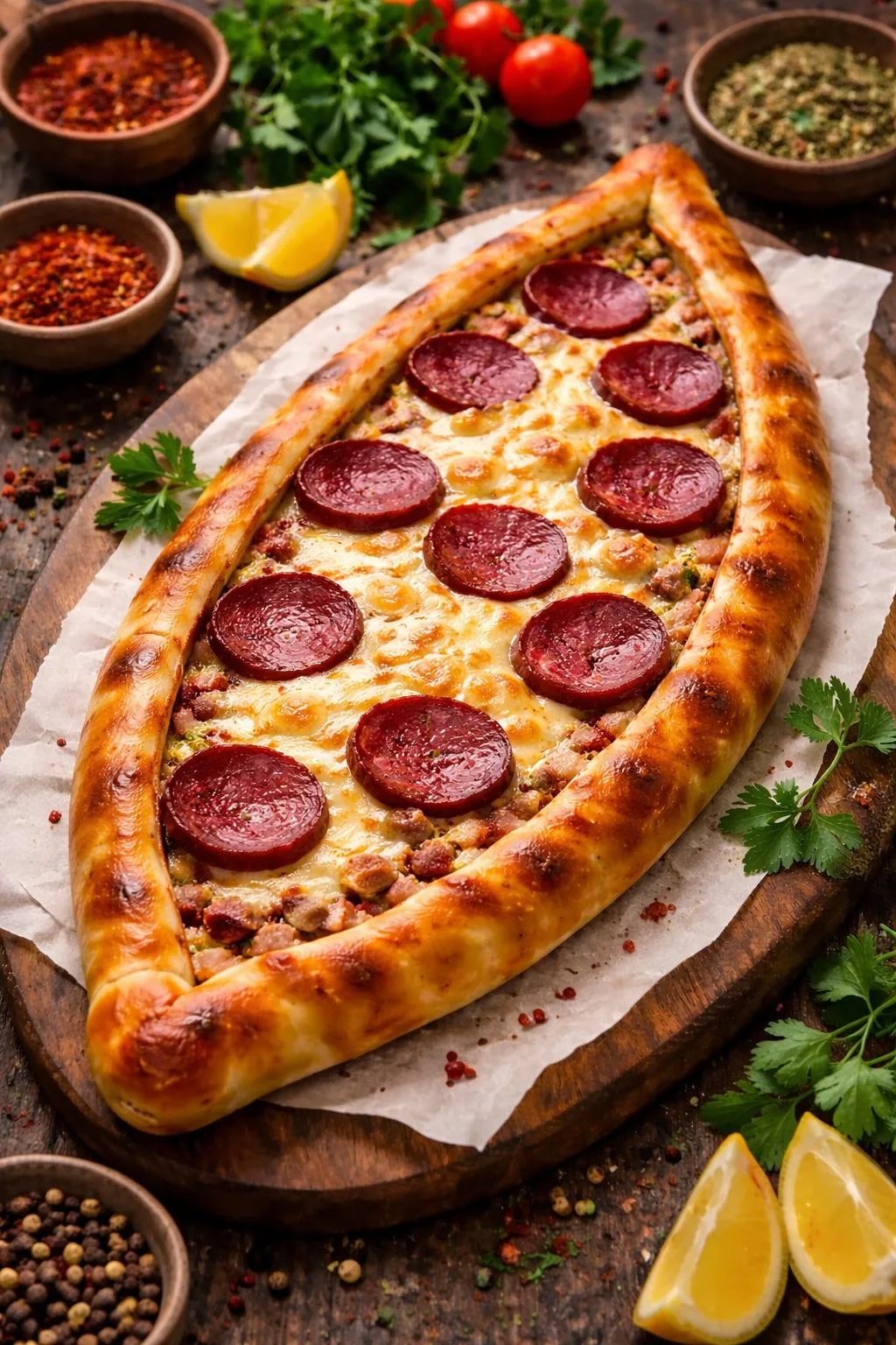 Sucuklu Kaşarlı Pide